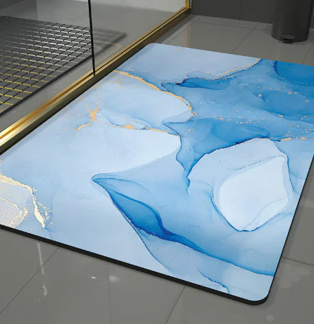 Luxury Marble Bath Mat - Absorbent Diatomite (Single)