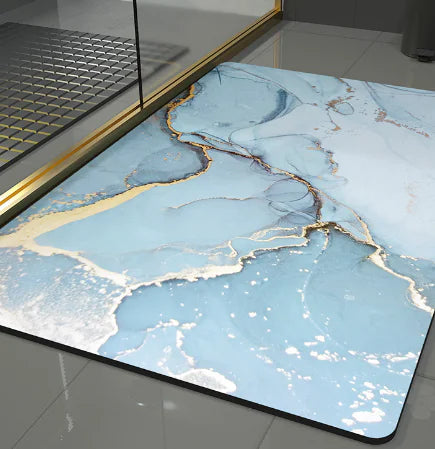 Luxury Marble Bath Mat - Absorbent Diatomite (Single)