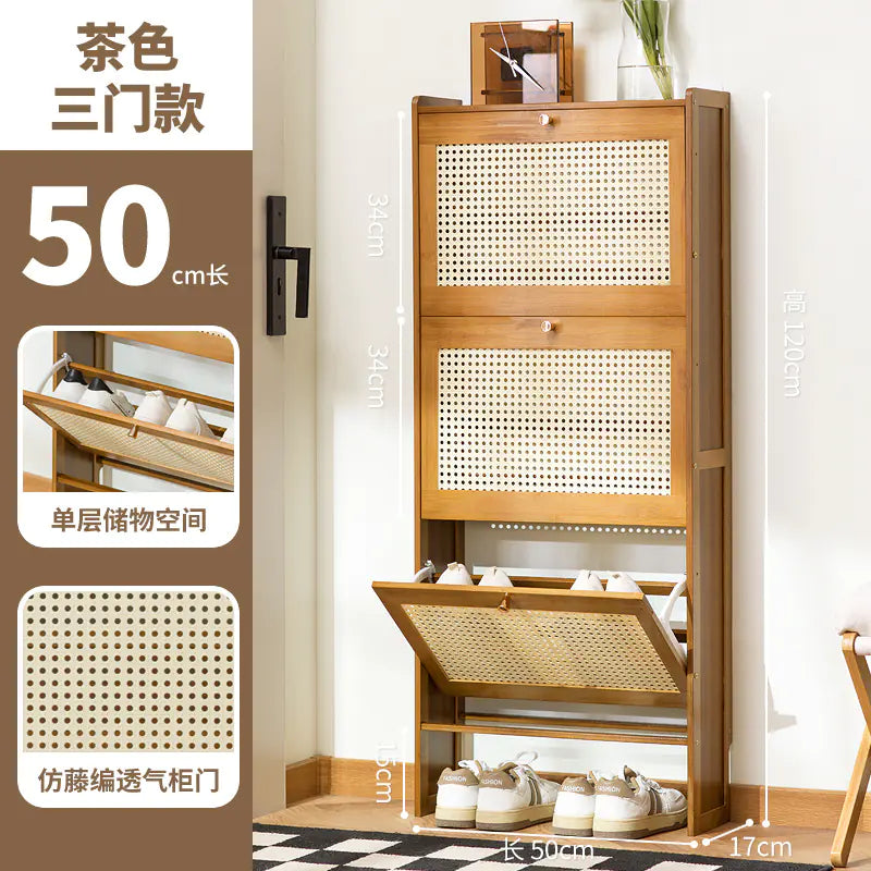 Slim Shoe Cabinet with Large Capacity for Home Entry