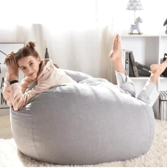 Beanbag Chair Cover - Cotton Lazy Sofa Cover (One Piece)