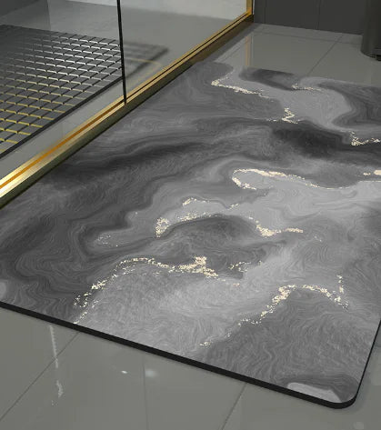 Luxury Marble Bath Mat - Absorbent Diatomite (Single)