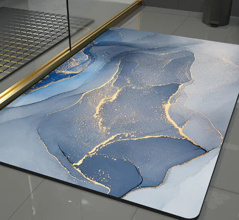 Luxury Marble Bath Mat - Absorbent Diatomite (Single)