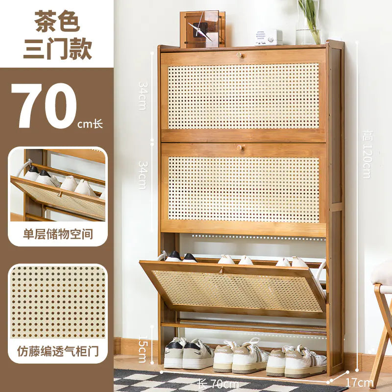 Slim Shoe Cabinet with Large Capacity for Home Entry