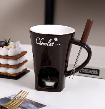 Hot Pot Mug - Ceramic Chocolate and Cheese Cup (Single)